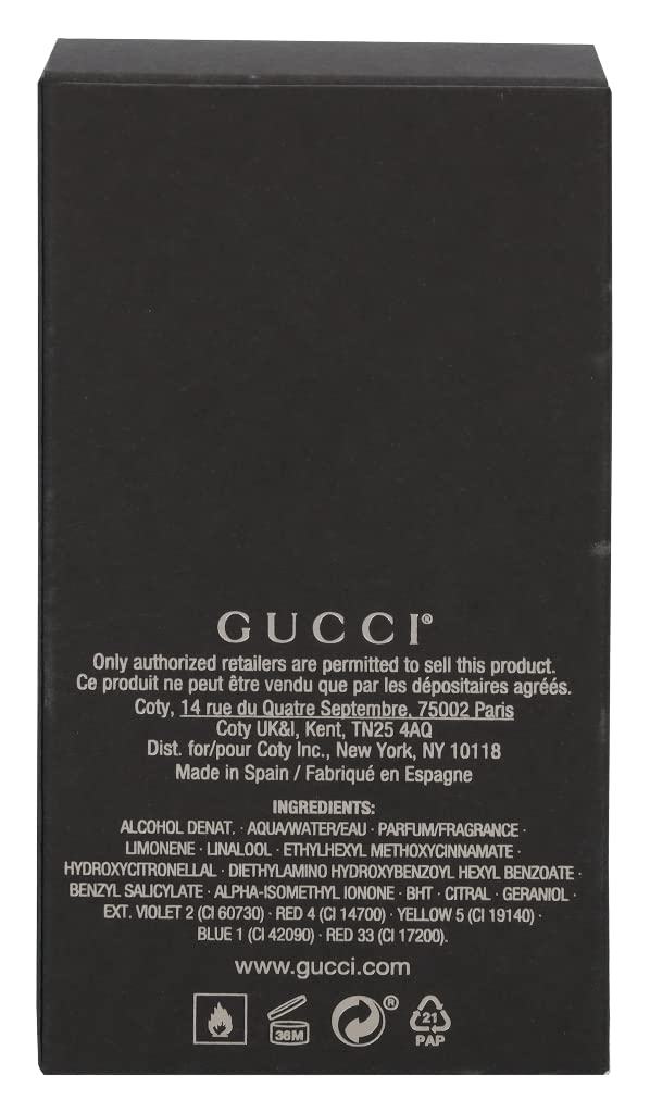 Gucci Guilty, etiqueta del producto, señal de autenticidad y elegancia.
