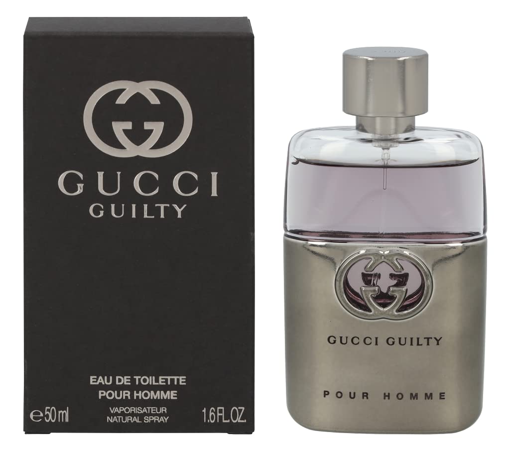 Gucci Guilty para hombre, frasco de 50 ml, aroma intenso para uso diario.