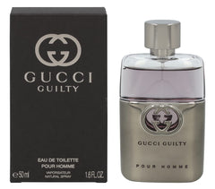 Gucci Guilty para hombre, frasco de 50 ml, aroma intenso para uso diario.