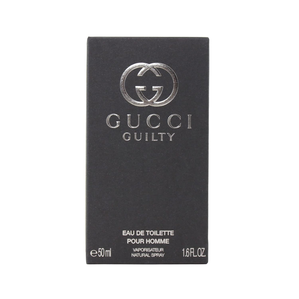 Gucci Guilty para hombre, frasco detalle, aroma sofisticado para uso diario.