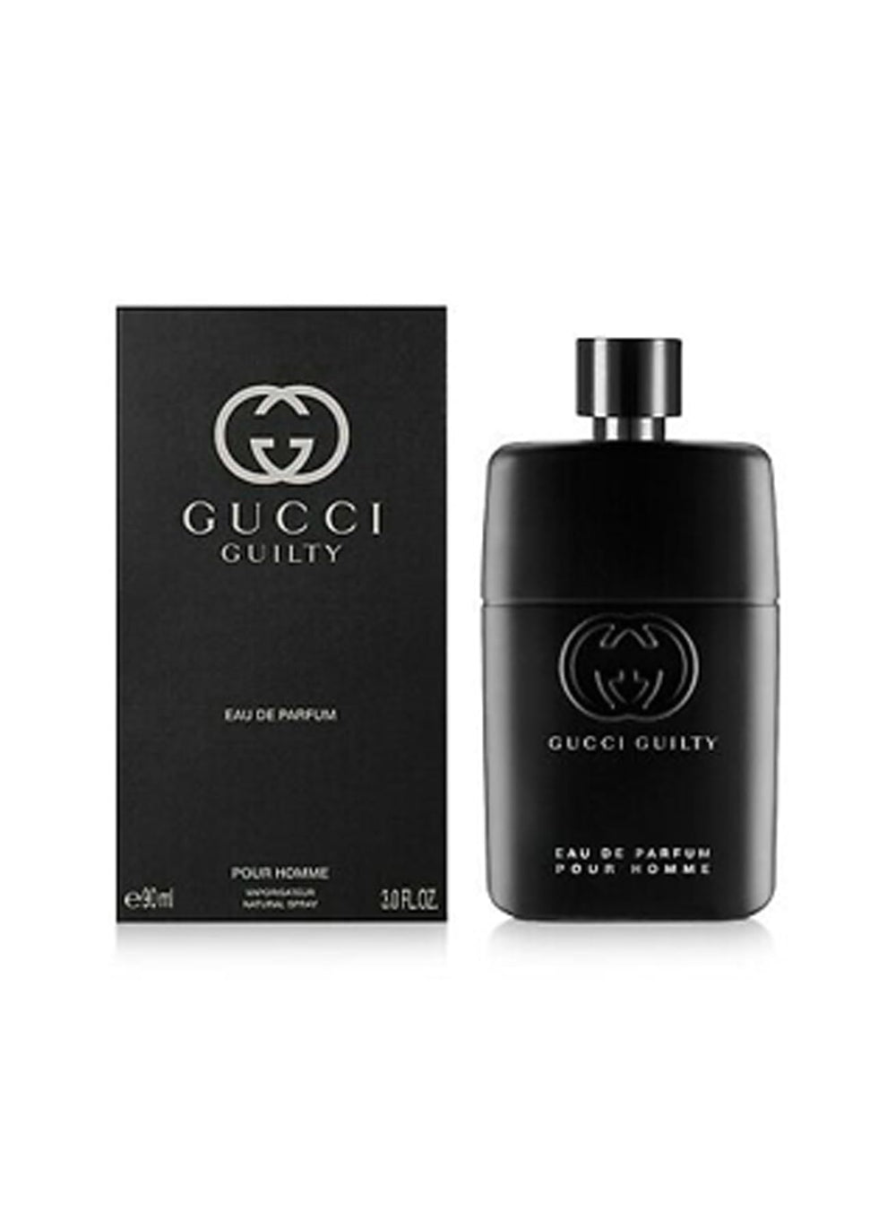 Gucci Guilty Hombres, frasco elegante para uso diario y presencia marcada.