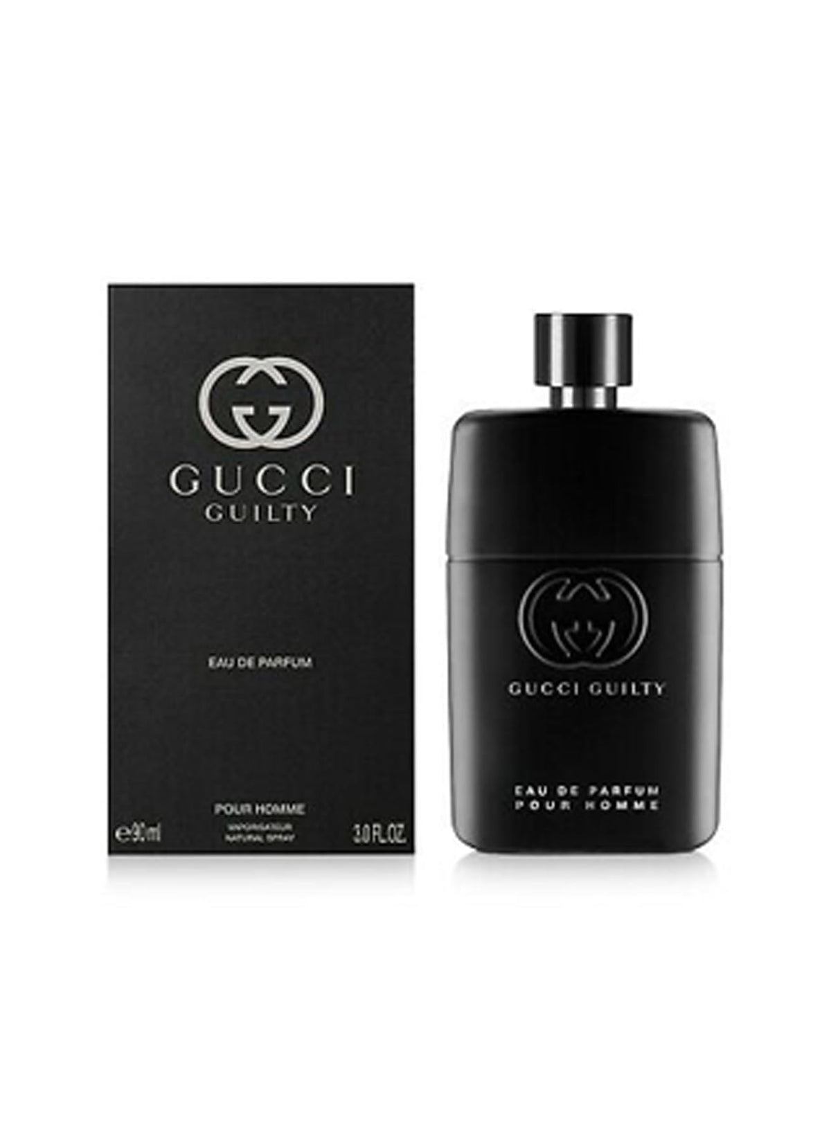 Gucci Guilty Hombres, frasco elegante para uso diario y presencia marcada.