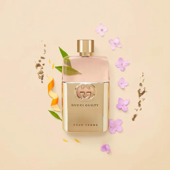 Gucci Guilty Mujer: empaque elegante y rociado suave para momentos especiales.