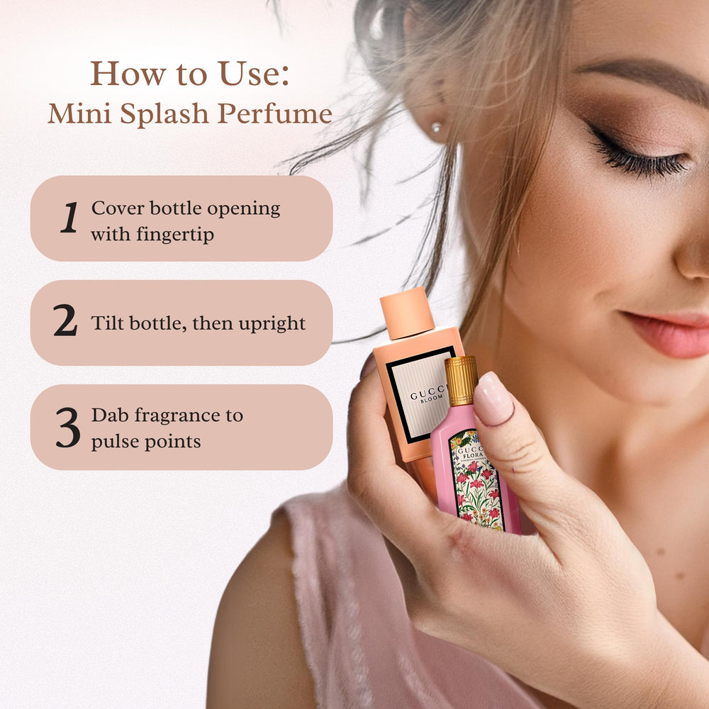 Mini frascos Gucci listos para viajar en bolso