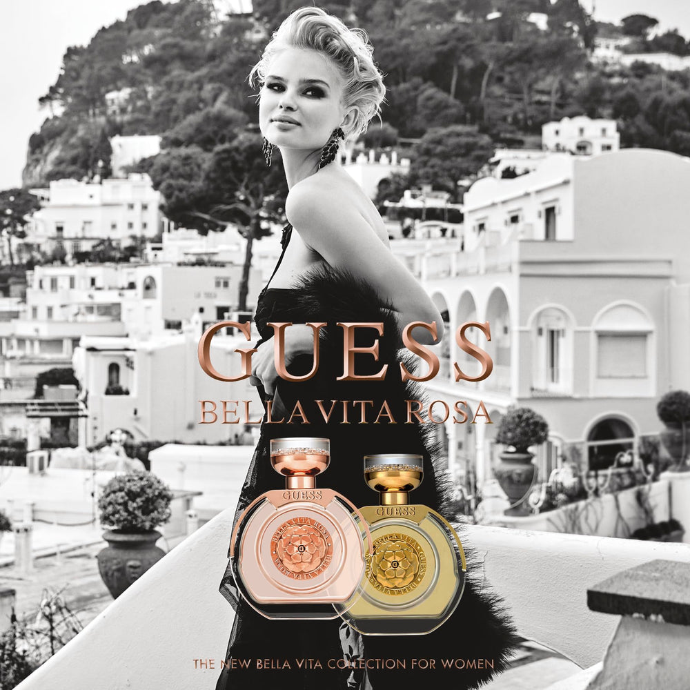 GUESS Bella Vita Rosa: primer plano de fragancia con elegancia y estilo.