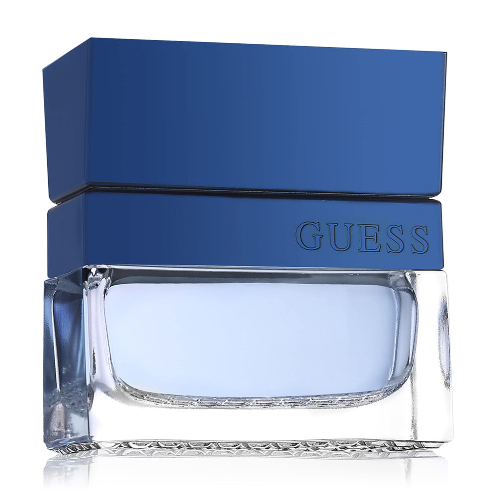 GUESS Seductive Blue: tapa metalica resistente, diseño premium.
