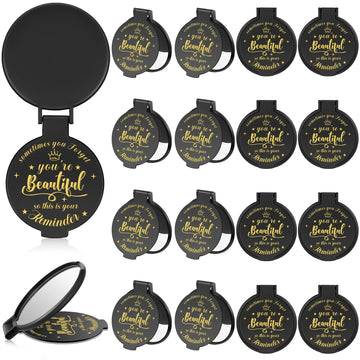Gulfmew Espejo compacto de bolsillo de 18 piezas, ideal para retoques rápidos en la cartera.