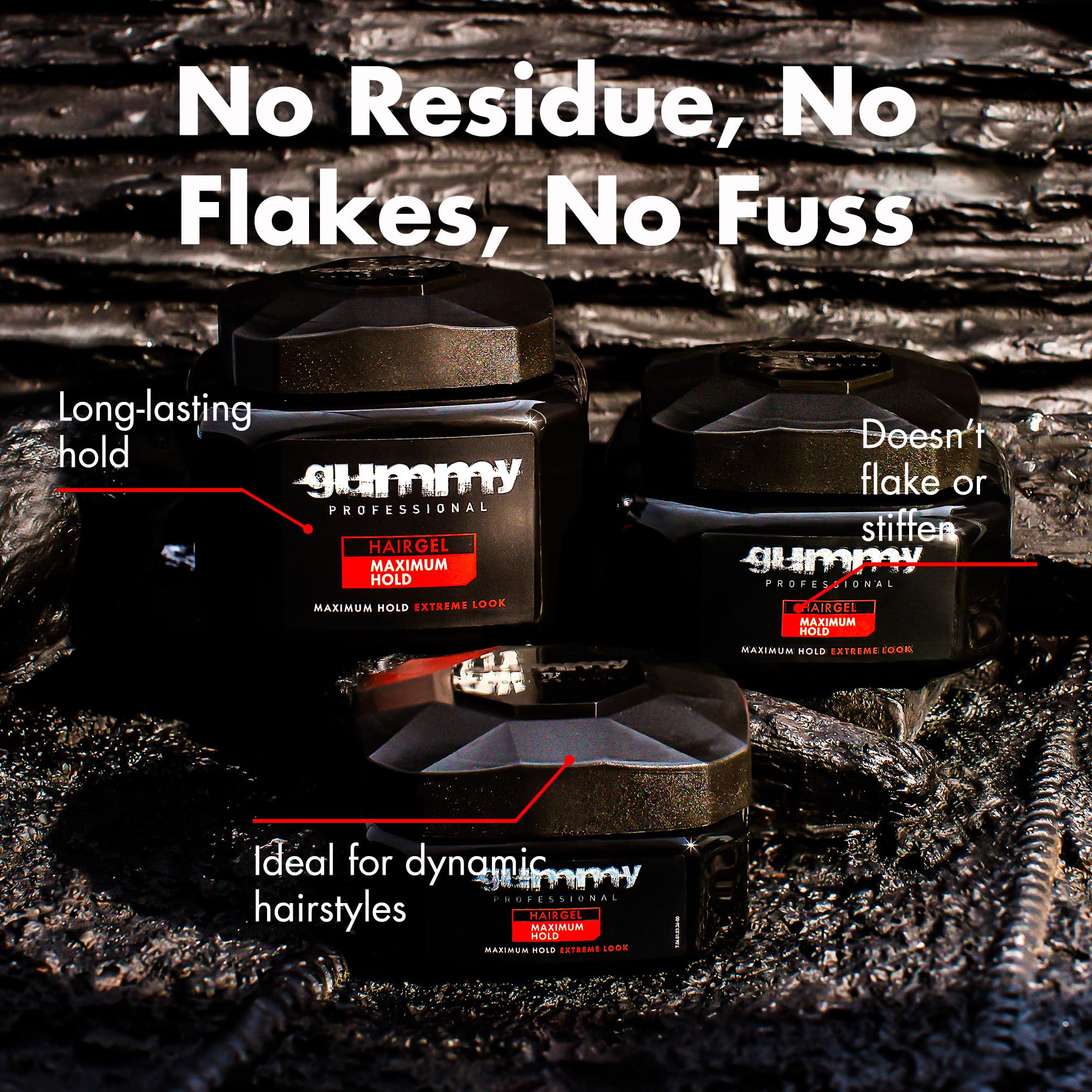 Gummy Profesional: brillo natural que realza la textura del cabello.