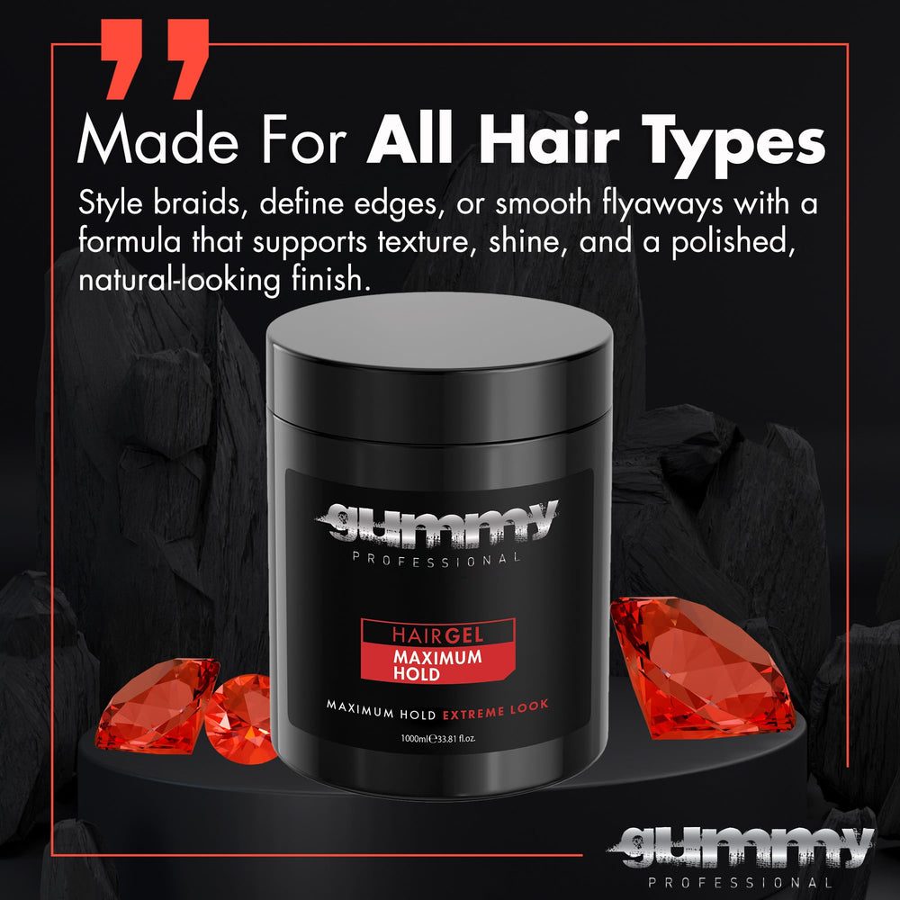 Gummy Profesional: adecuado para cabello rizado, ondulado y liso con resultado pulido.