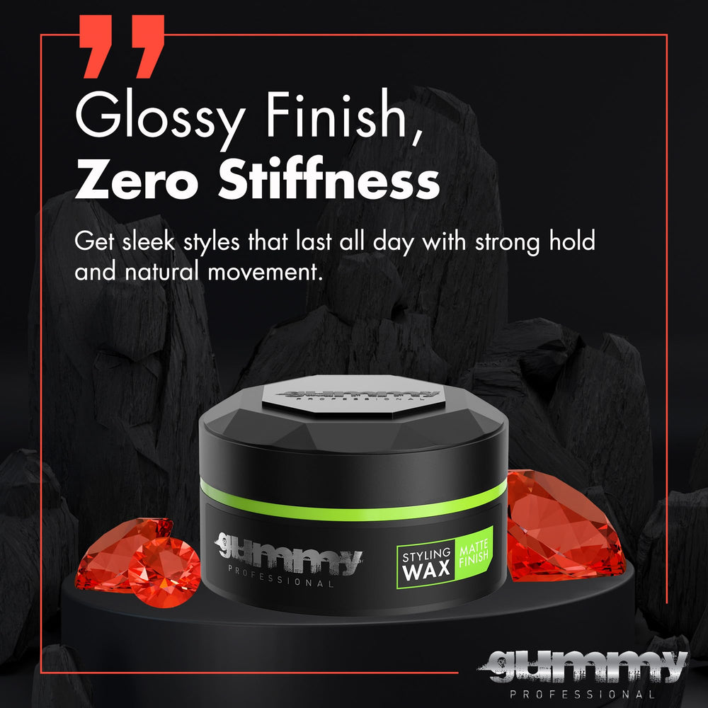 Gummy Professional Hair Wax entrega acabado de calidad salón para looks pulidos.