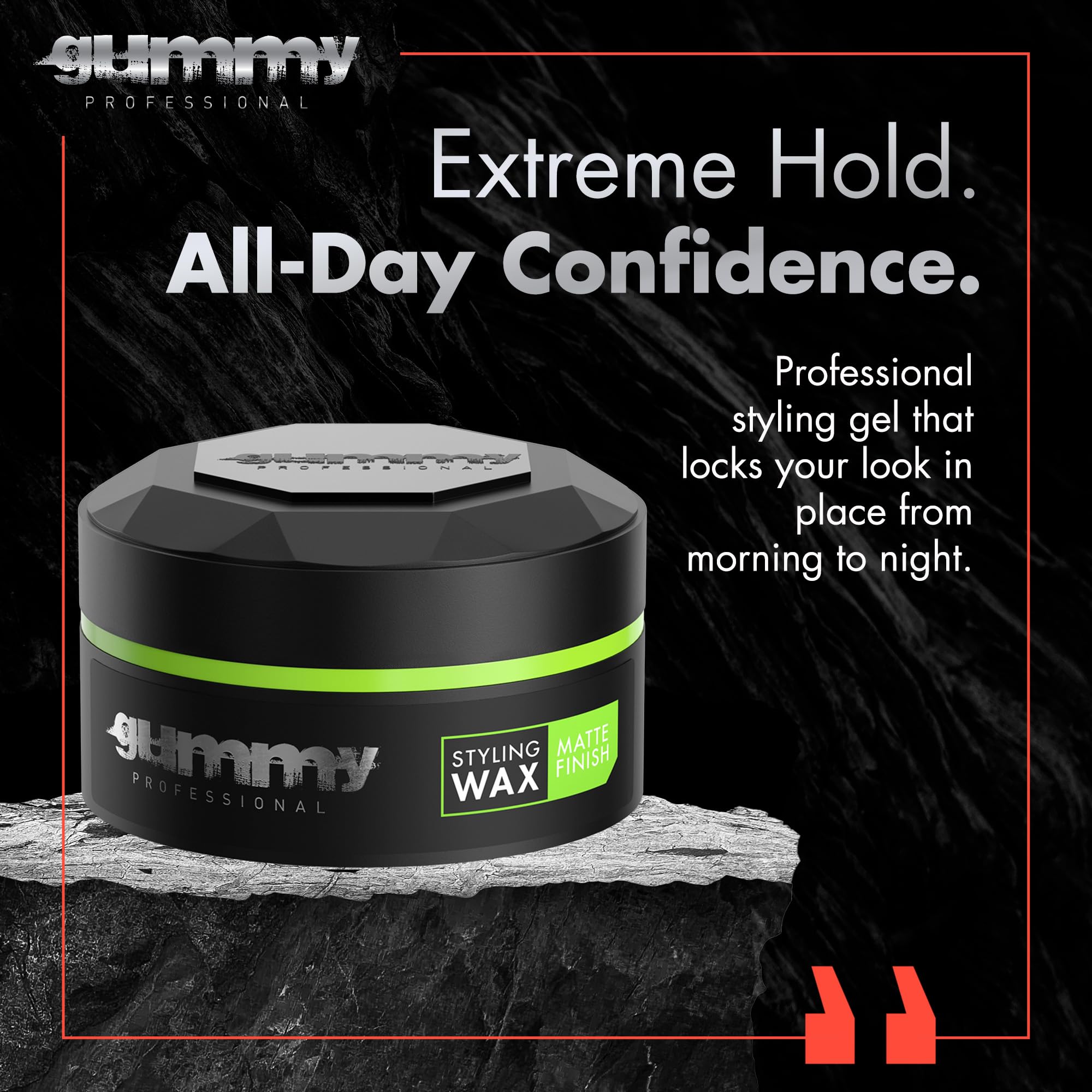 Gummy Professional Hair Wax aporta textura y definición para estilos con volumen.