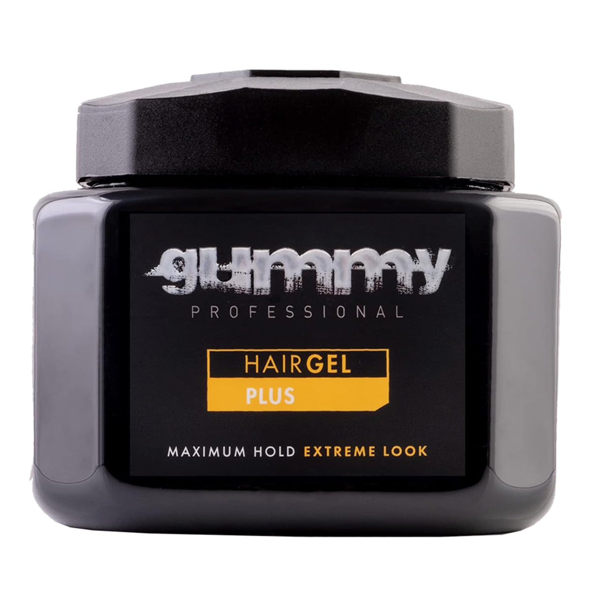 Gummy Professional Plus Gel en bote de 700 ml, fijación intensa para peinados duraderos.