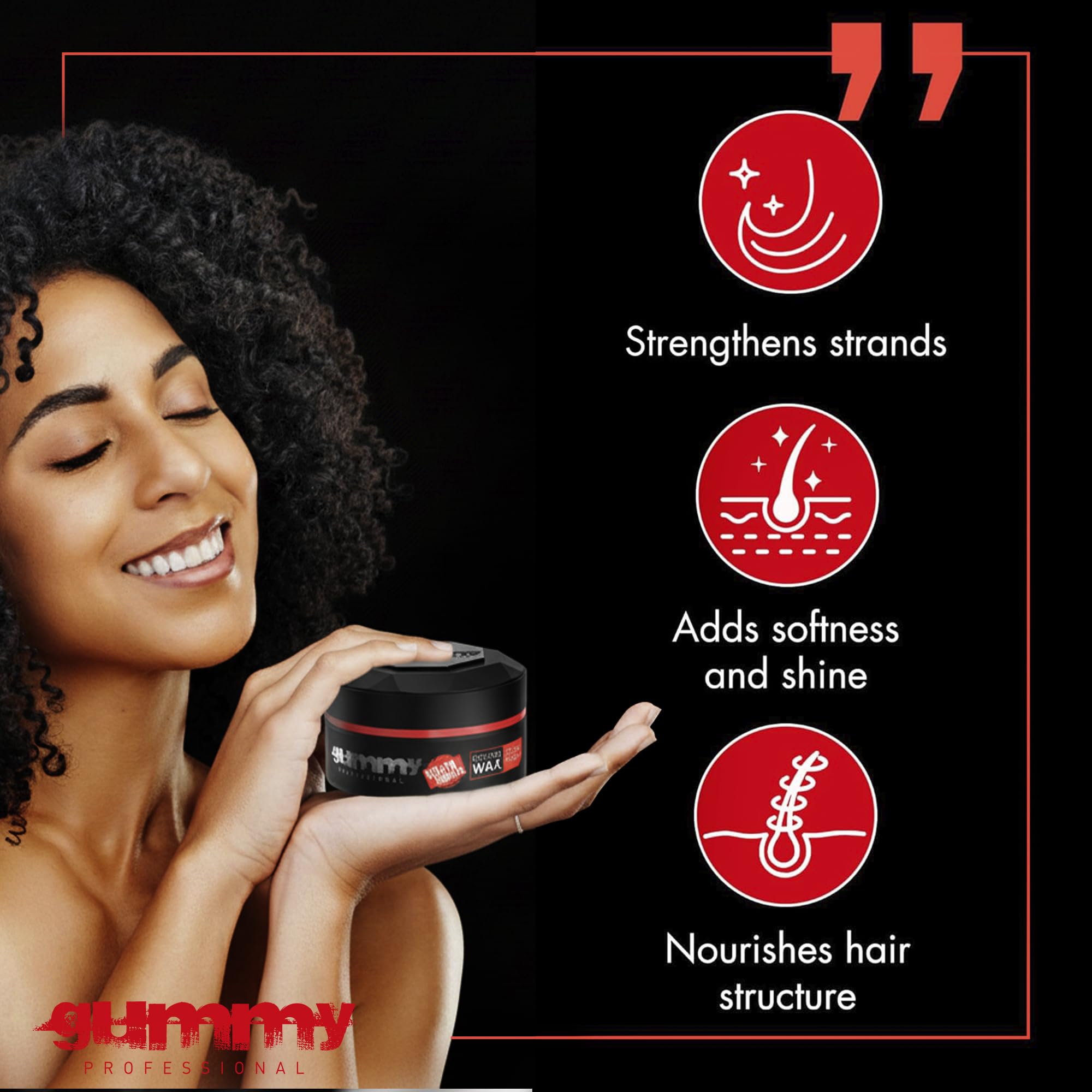 Gummy Professional styled hair reveals barbershop texture and natural finish.
