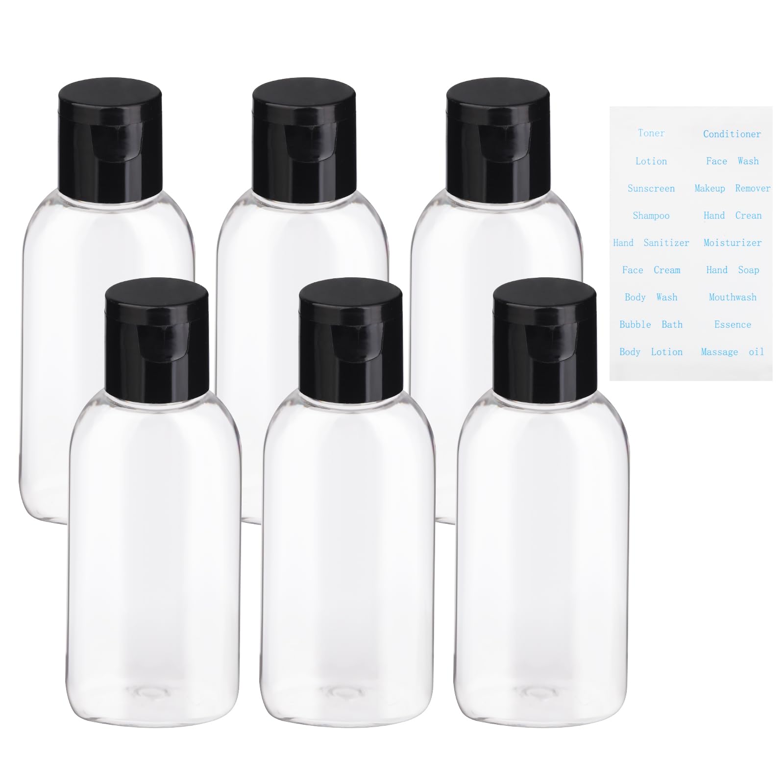 Botellas de viaje Gungtien transparentes para identificar contenido rápidamente.
