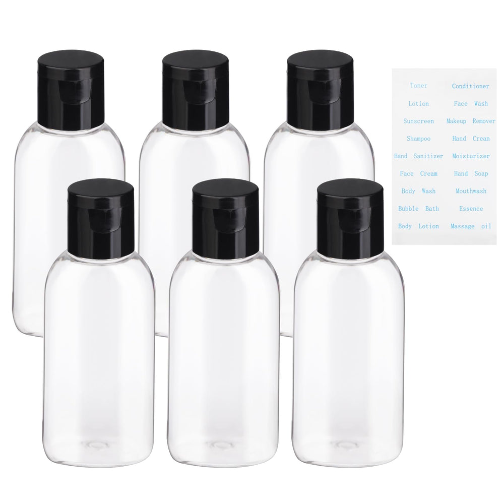 Botellas de viaje Gungtien transparentes para identificar contenido rápidamente.