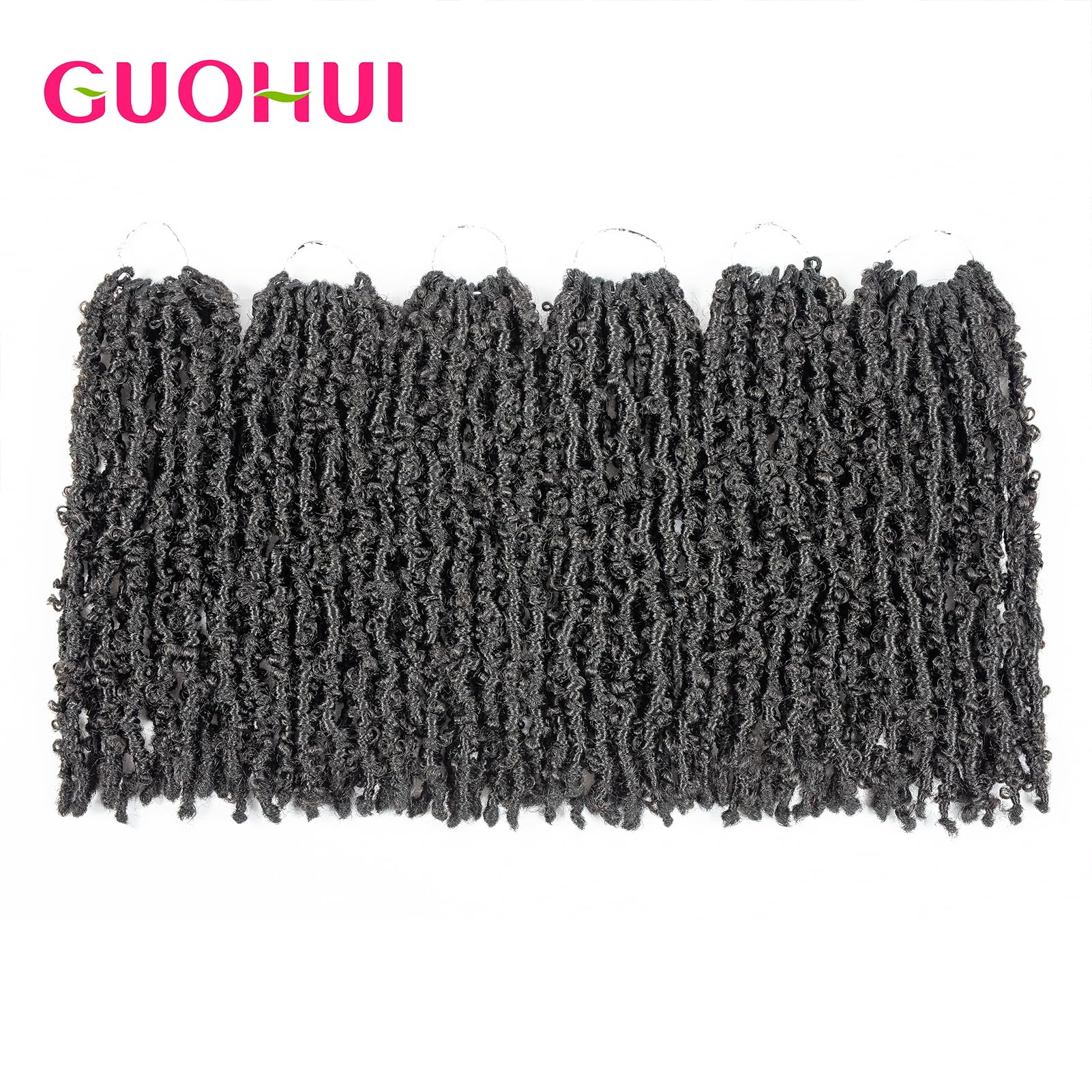 GUOHUI Locs mariposa, trenzas crochet durables y fáciles de colocar.