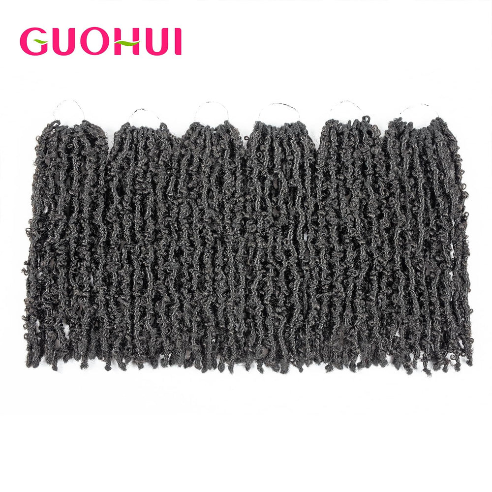 GUOHUI Locs mariposa, trenzas crochet durables y fáciles de colocar.