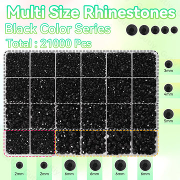 Gutiy piedras resina negra 2mm, ligeras y brillantes para bordados precisos.