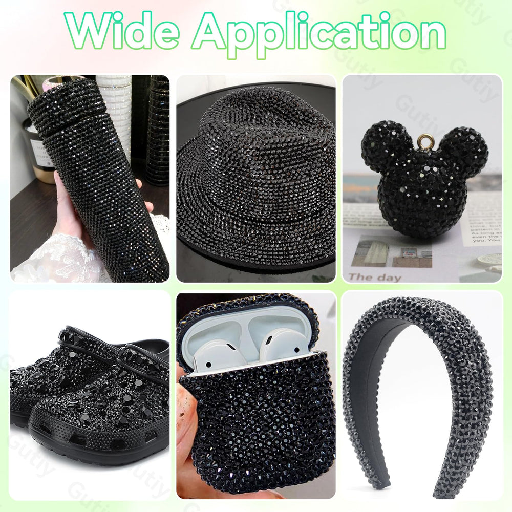 Gutiy piedras resina negra 5mm, ideal para volumen y acentos decorativos.