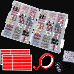 GUXACU caja de almacenamiento para uñas transparente y compacta, ideal para organización clara.
