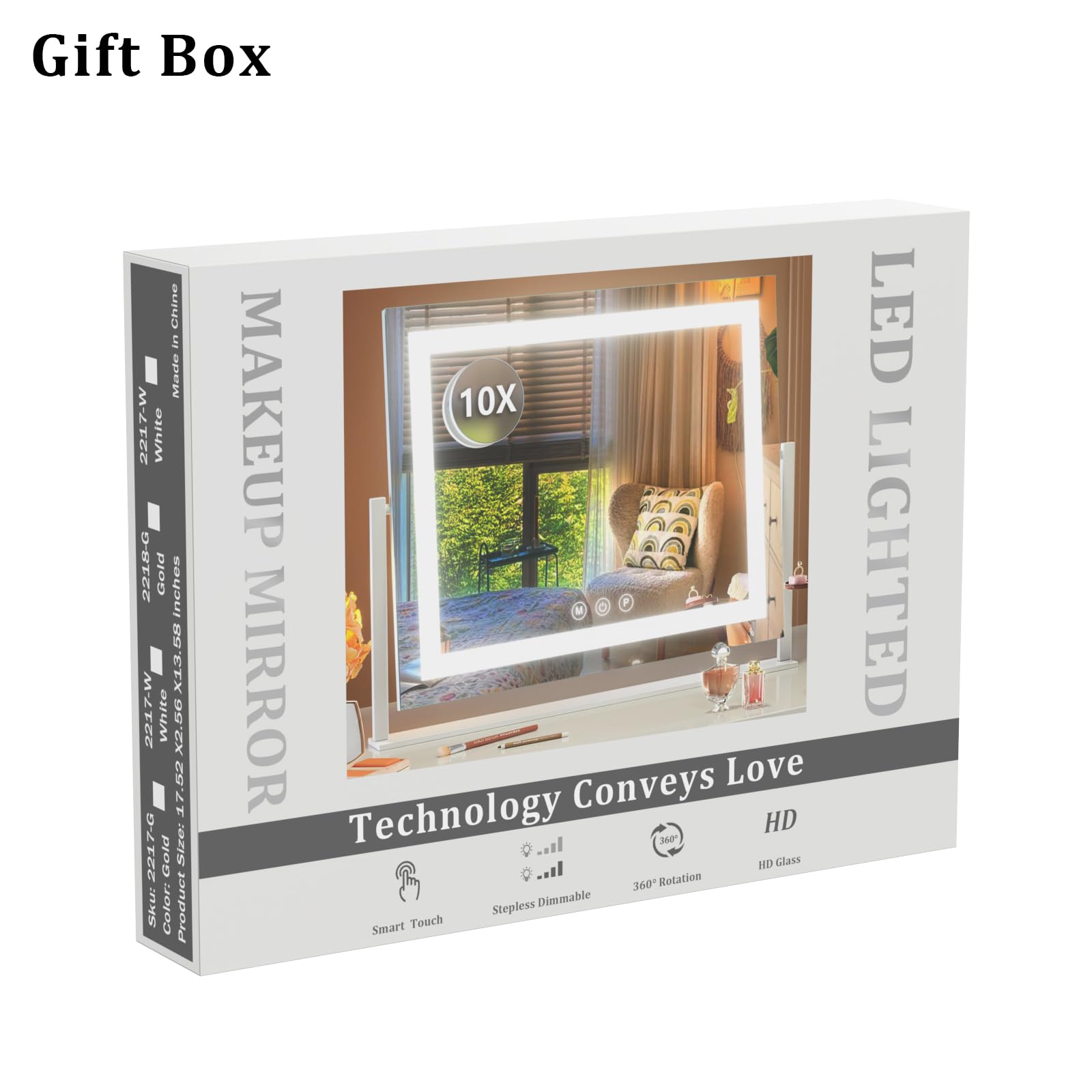 Gvnkvn en caja regalo dorada para regalo elegante