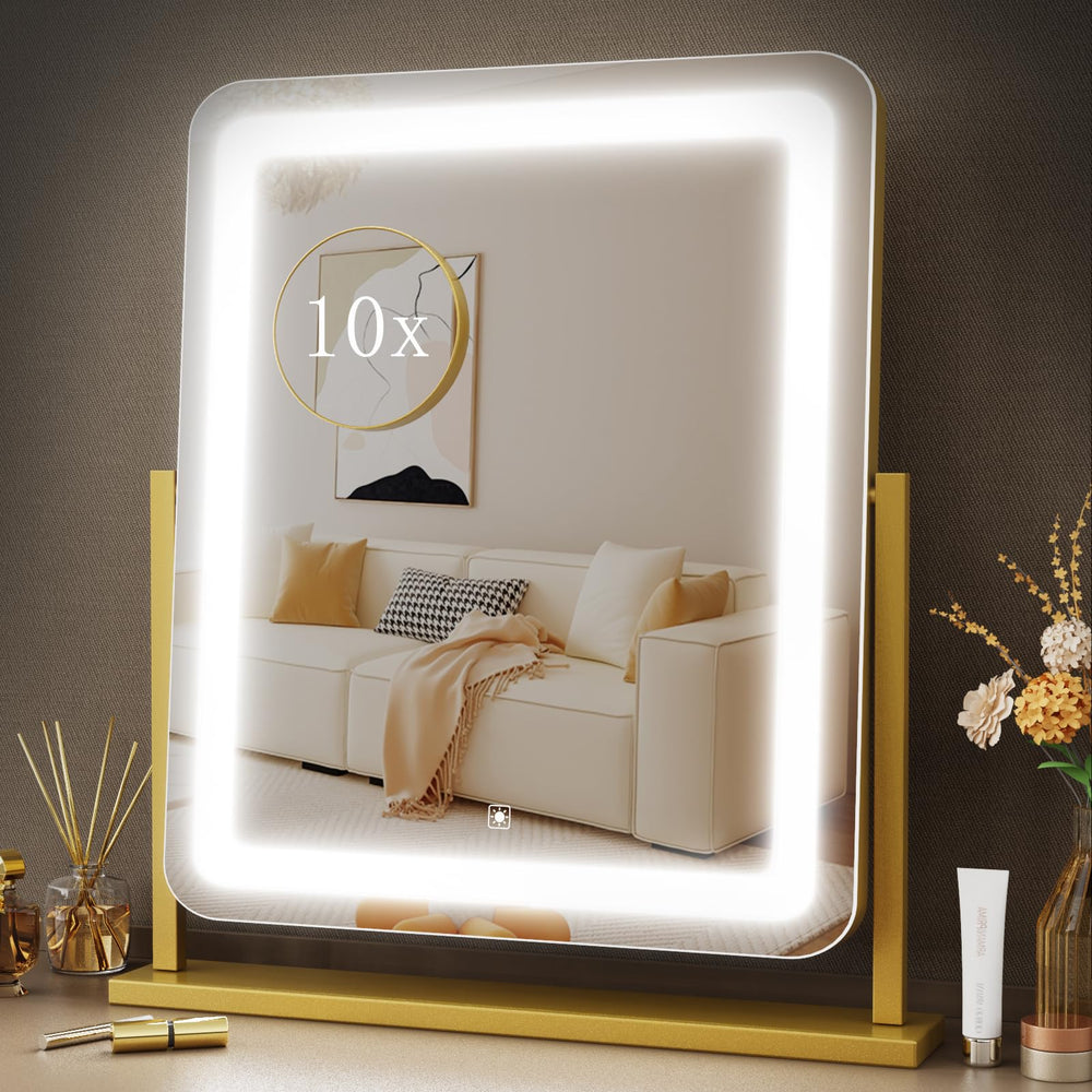 Gvnkvn espejo de maquillaje iluminado con barras de luz para ver detalles con claridad