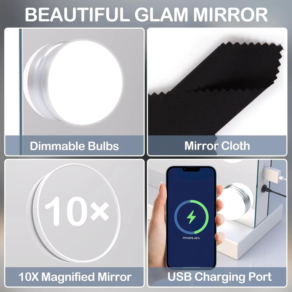 Gvnkvn Espejo 10x de aumento desmontable para detalles como delineado.