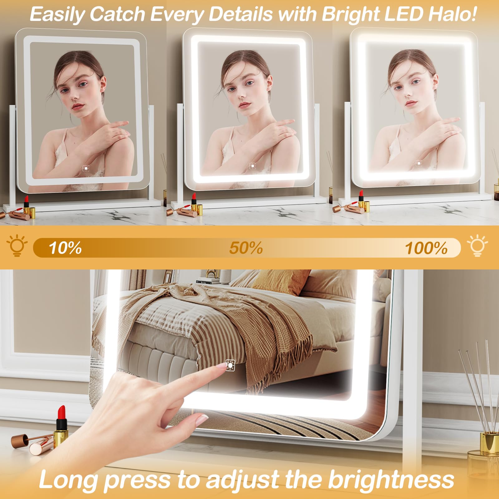 Miroir grossissant détachable 5x Gvnkvn pour détails précis des yeux.