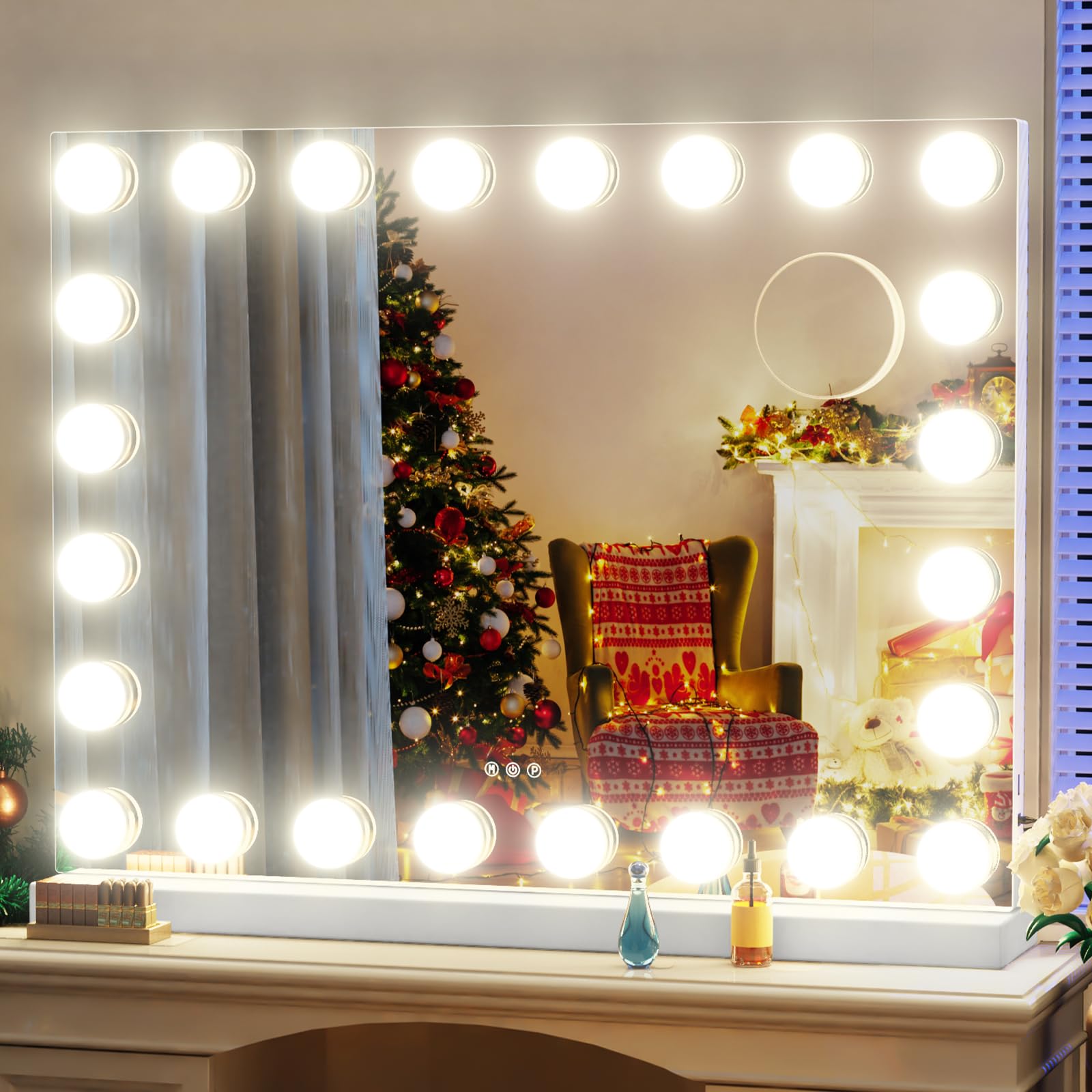 Miroir vanité Hollywood de Gvnkvn, grande surface pour maquillage précis.