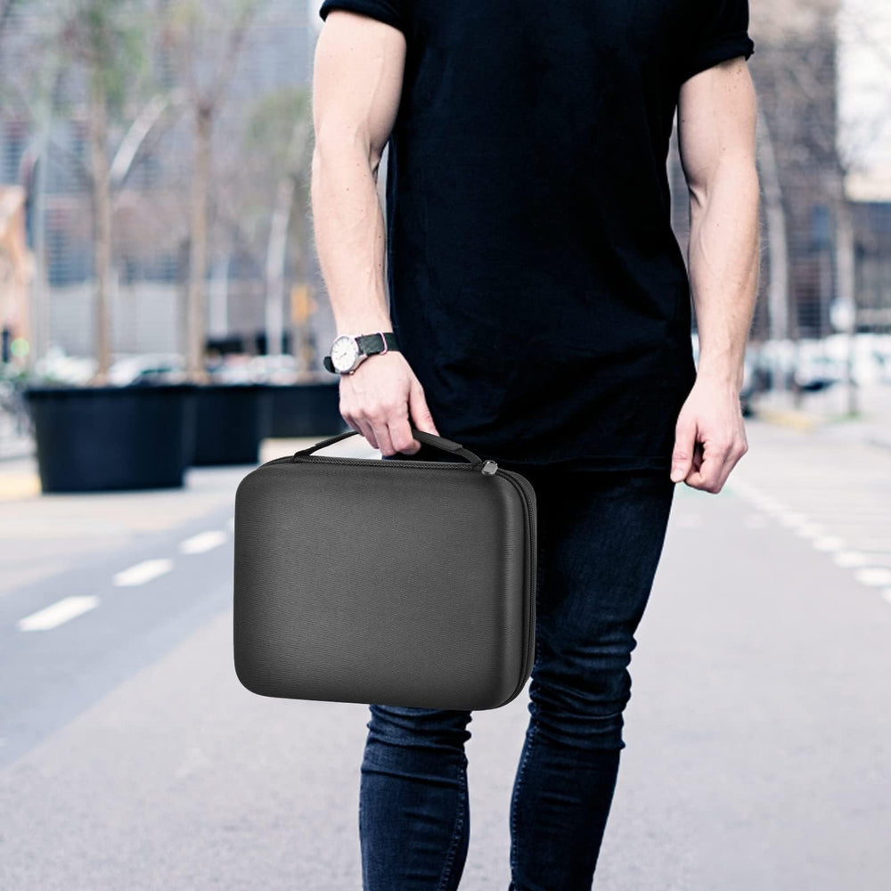 GWCASE dimensiones exteriores compactas para viaje, caben en maleta sin ocupar mucho espacio.
