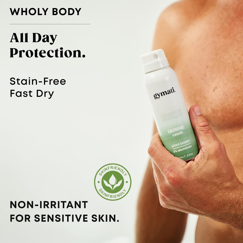 Gymati Déodorant Spray - pulvérisateur pratique pour séances sportives intenses.