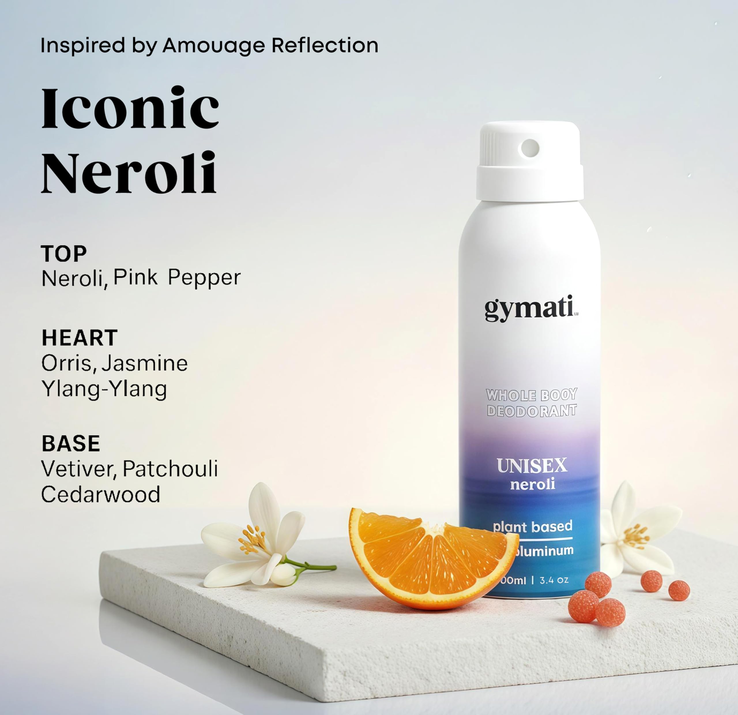 Close-up of aloe zinc ingredients in Gymati formula.