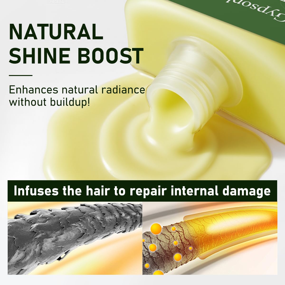 Rutina diaria de Gypsophila Batana para cabello más manejable y brillante.