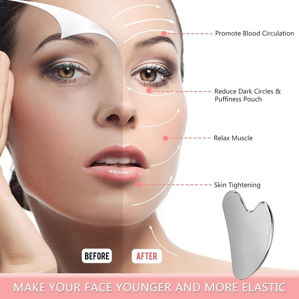 GYQORPHA Gua Sha para cuello y mentón, drenaje suave