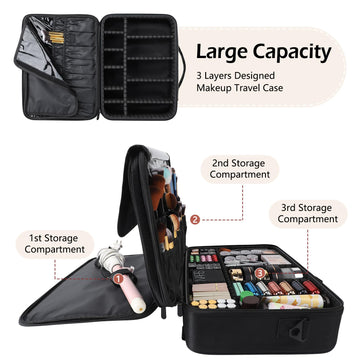 gzcz maleta maquillaje viaje material oxford impermeable: duradera y fácil de limpiar.