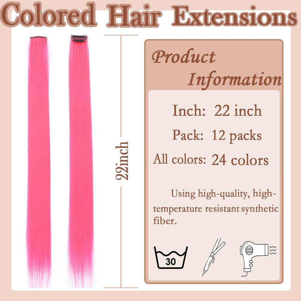 Extensiones GZVIS rosa intenso rectas para peinados lisos.