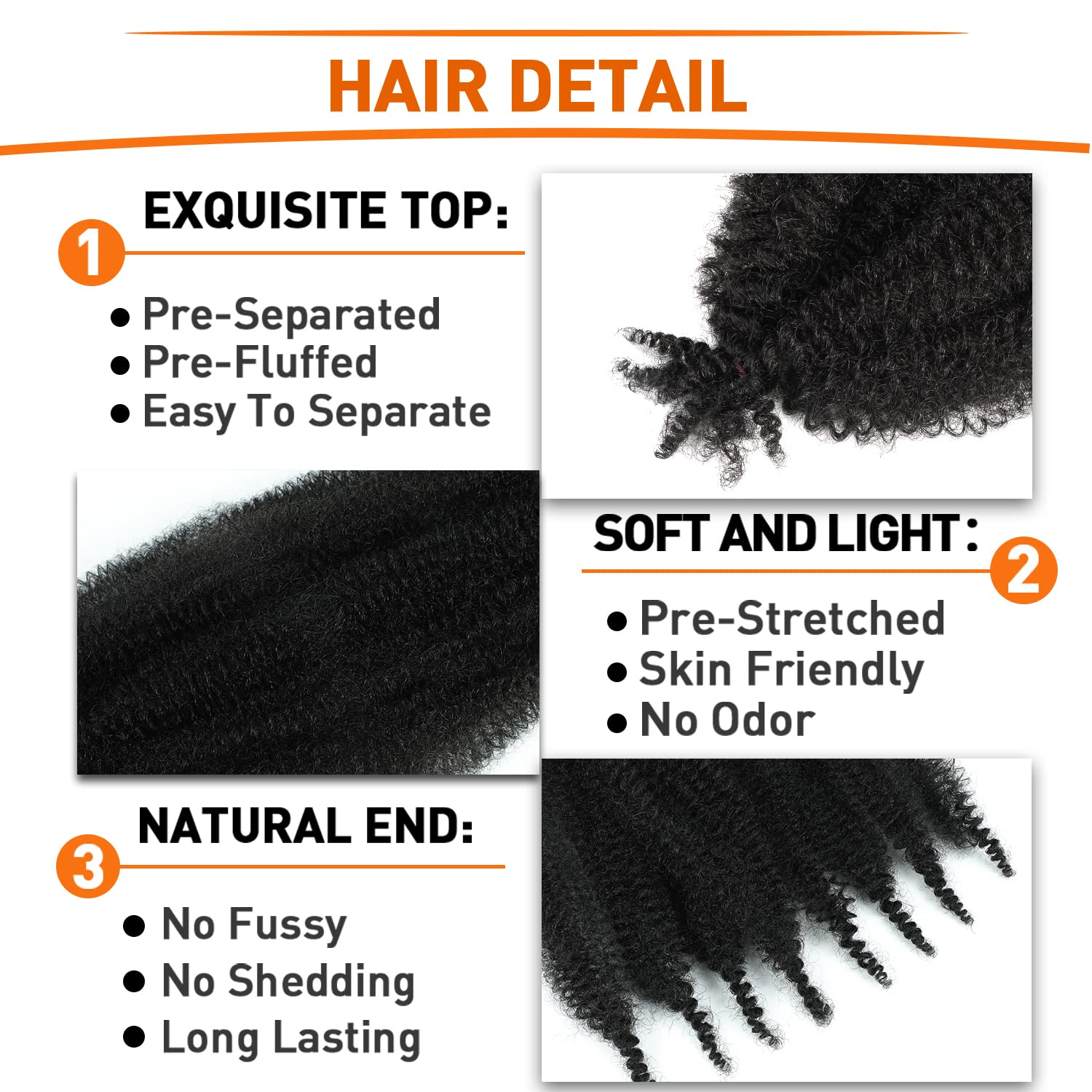 GZVIS Textura densa Afro Twist para aspecto natural.