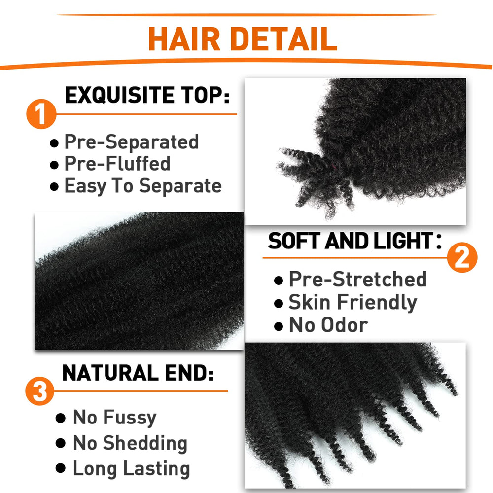 GZVIS Textura densa Afro Twist para aspecto natural.