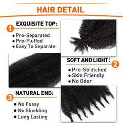 GZVIS Textura densa Afro Twist para aspecto natural.