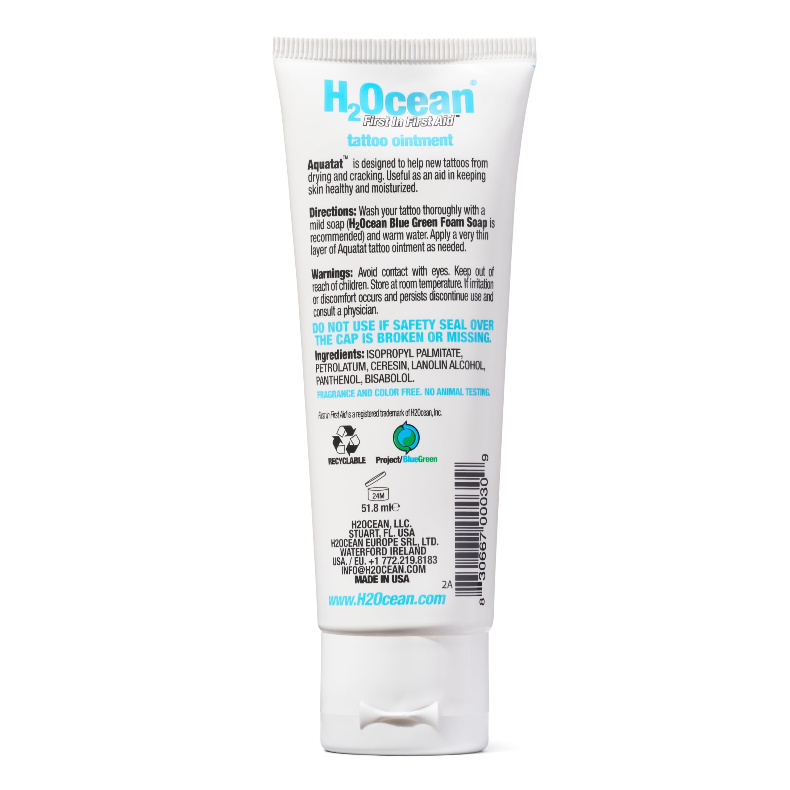 H2Ocean Aquatat crema cuidado tatuaje ayuda a curación suave