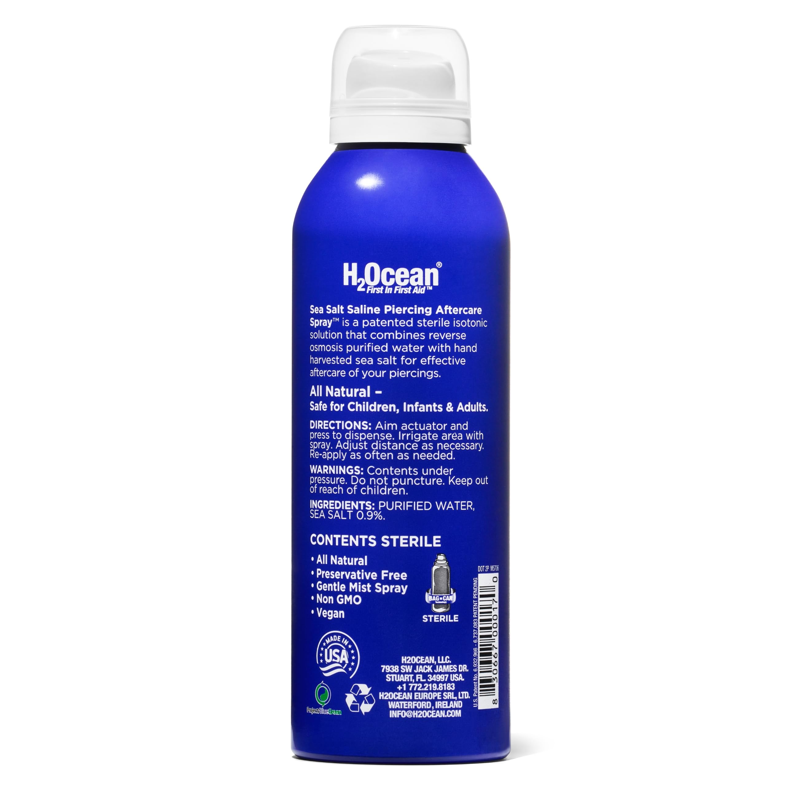 Ingredientes naturales y veganos de H2Ocean, sin conservantes.