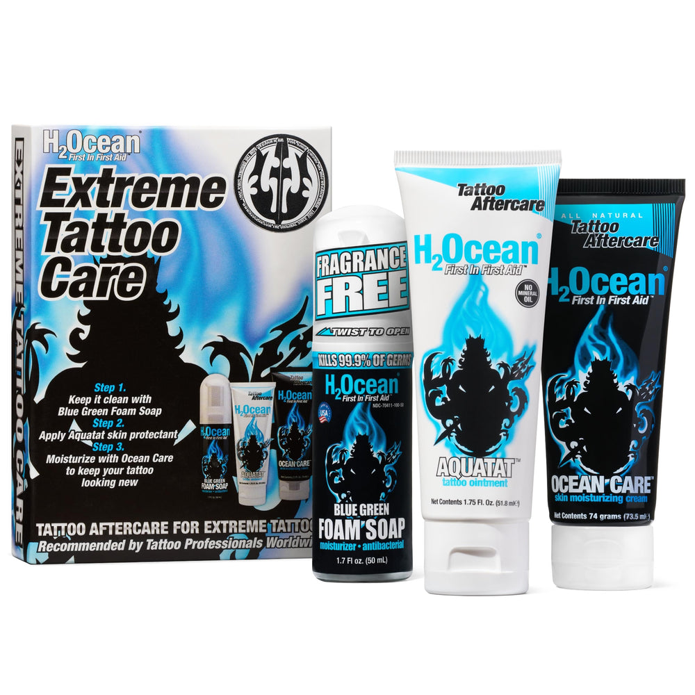 H2Ocean Kit Extremo Tatuaje: jabón espumoso antibacterial para una limpieza suave.