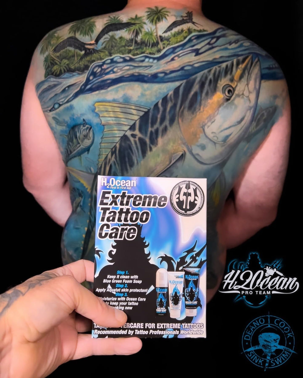H2Ocean Kit tatuaje compacto: set práctico para viaje o uso diario.