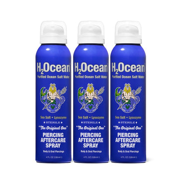 H2Ocean spray de cuidado para perforaciones: botella 360° para aplicación sin contacto.