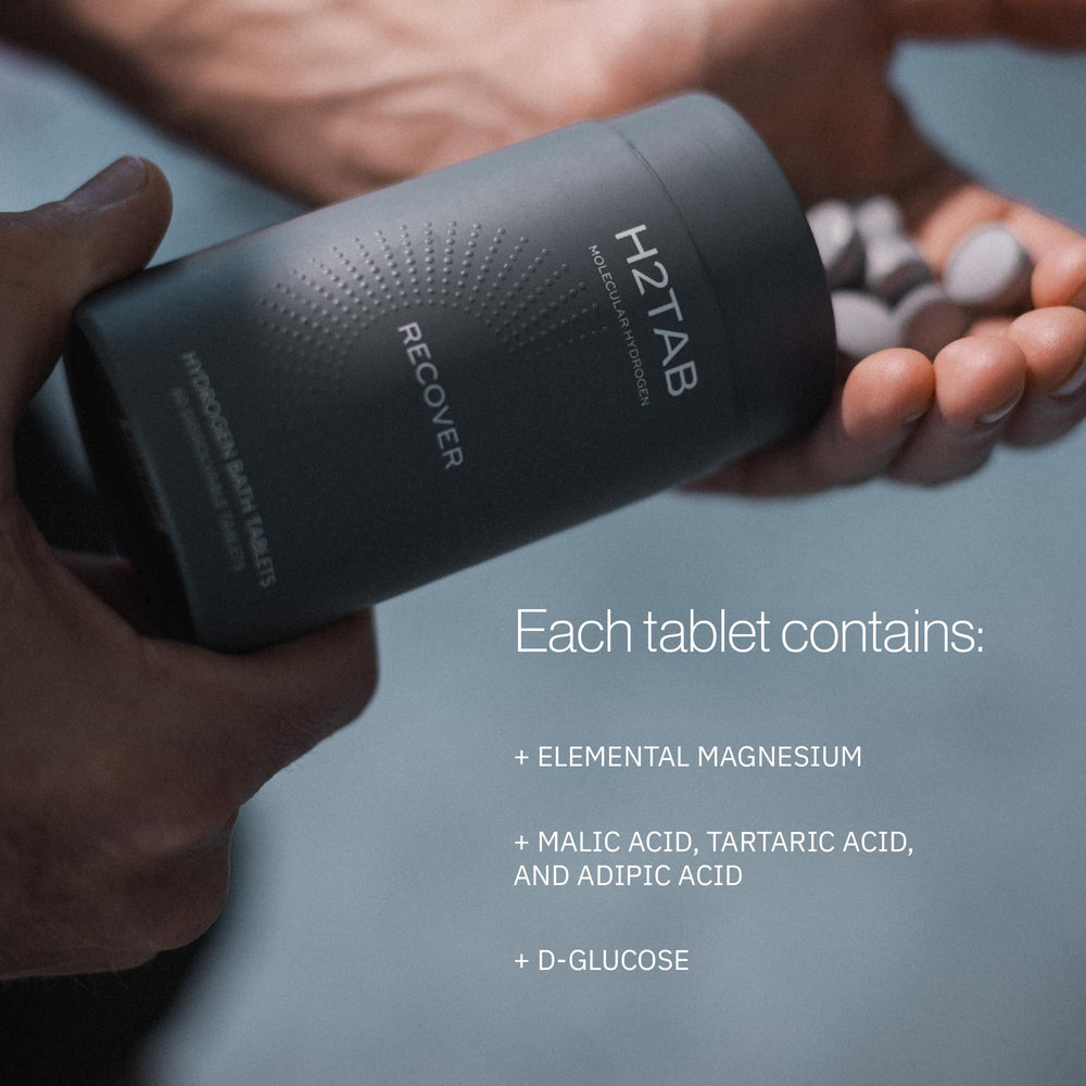 Recuperación muscular tras entrenamiento con baño H2TAB de hidrógeno.