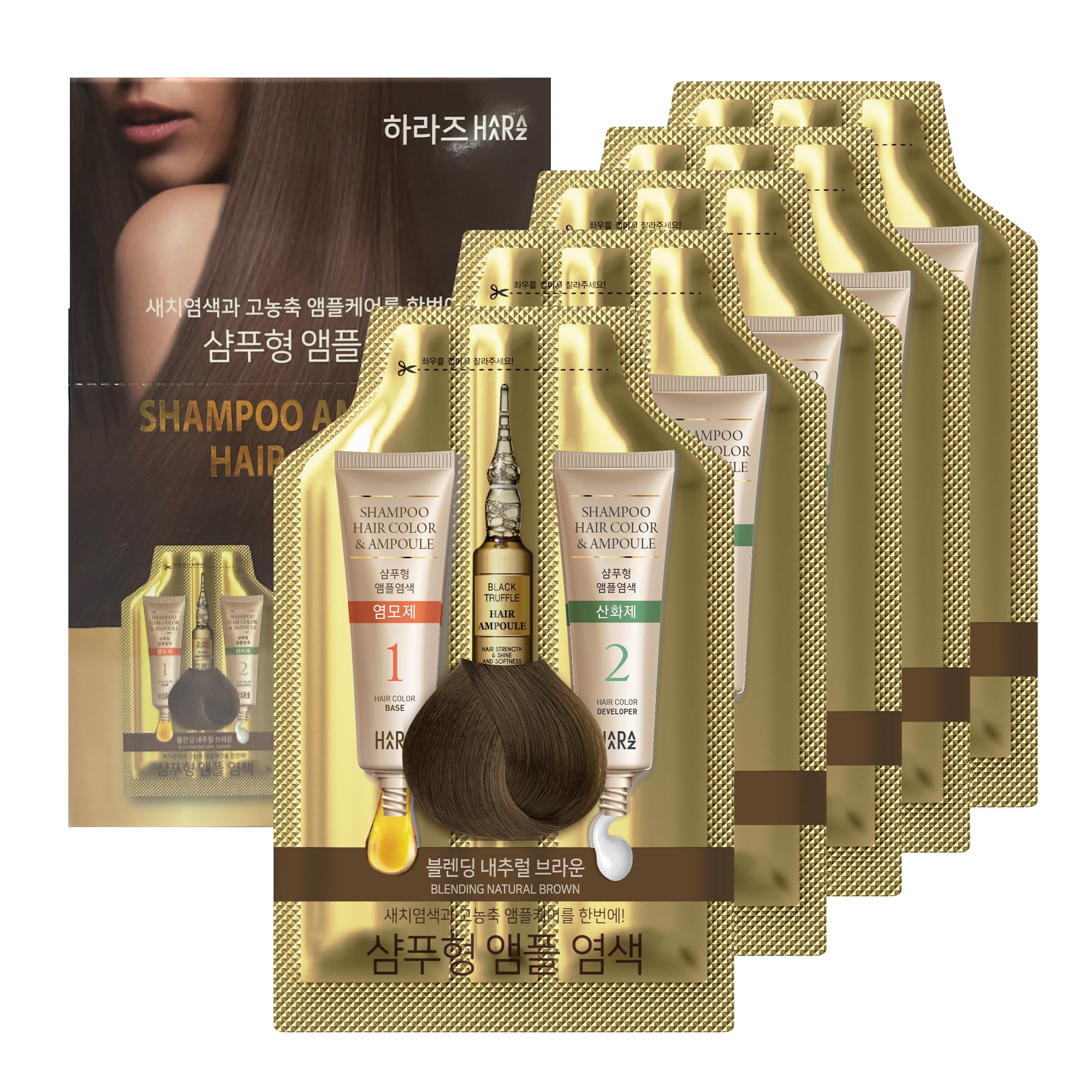 HAARAZ Tinte capilar marrón natural en botella para coloración suave y duradera