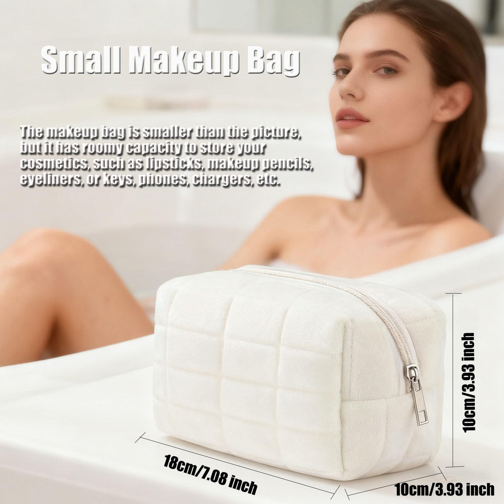 HABUAETY textura felpa suave, bolsa maquillaje fácil de limpiar