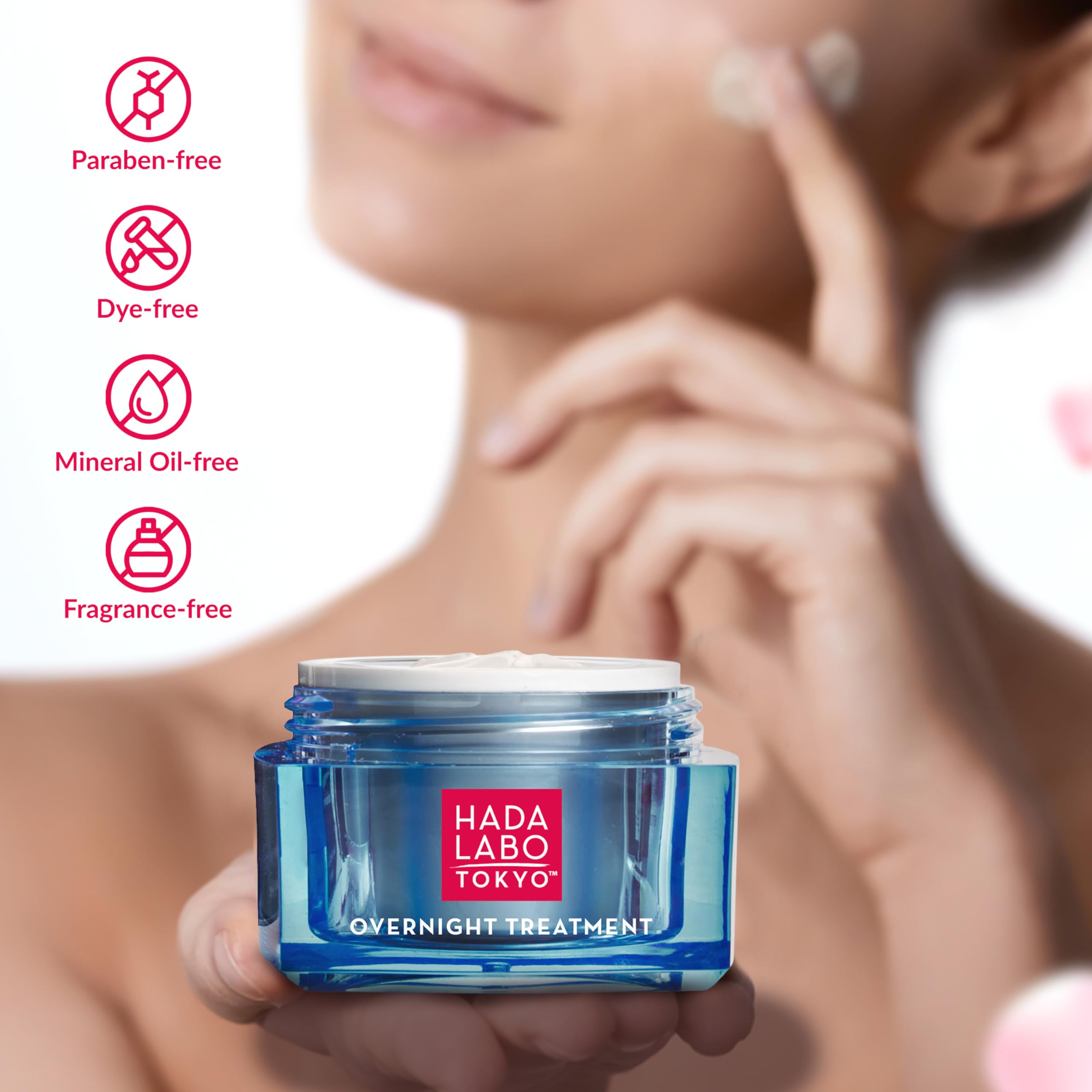 Hada Labo Tokyo Japanese honeysuckle soothing ingredient in action.
