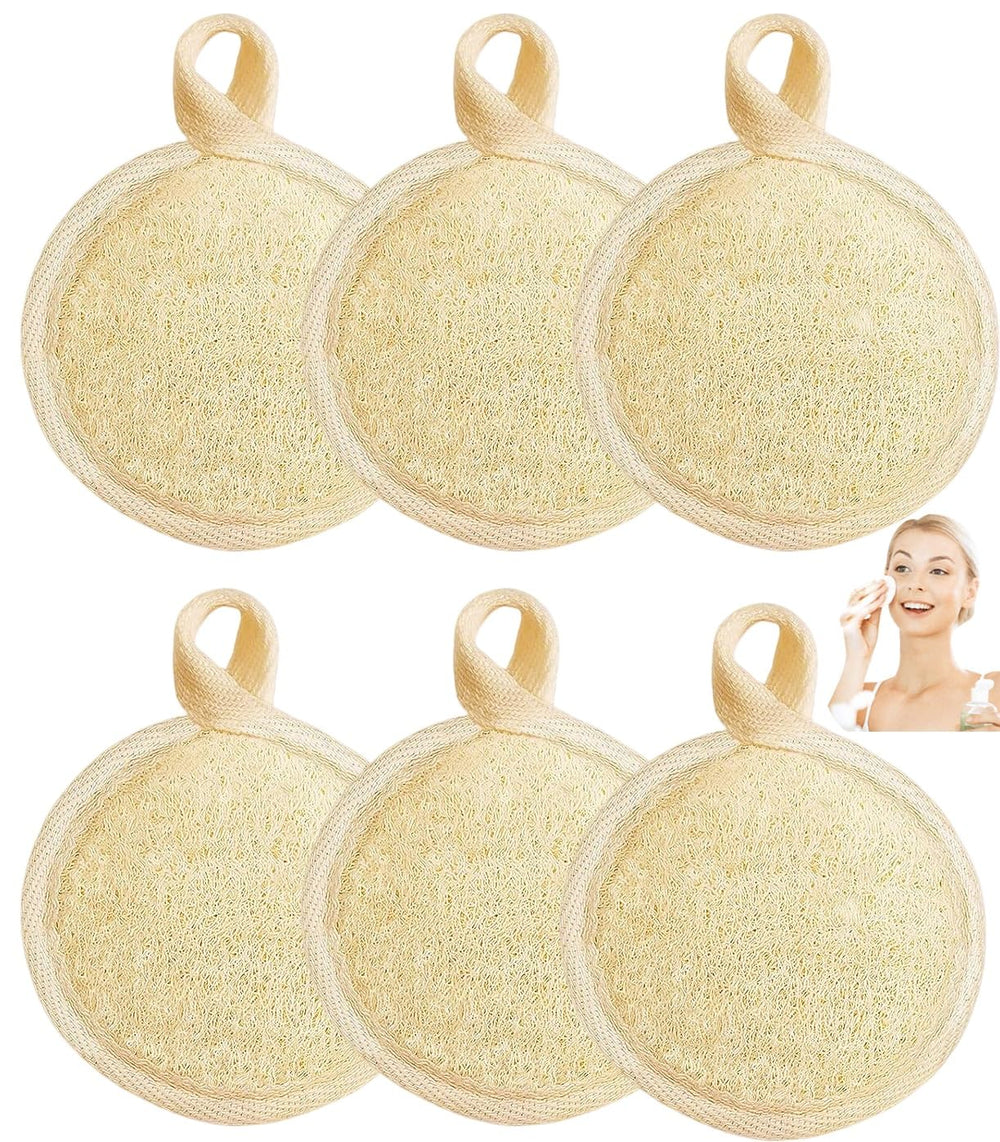 Haikuluo lufa natural exfoliante facial, 6 piezas para limpieza suave