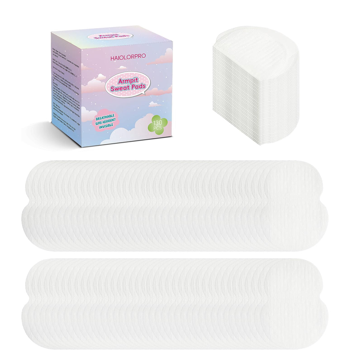 HAIOLORPRO almohadillas sudor axilar ultra-delgadas para protección discreta